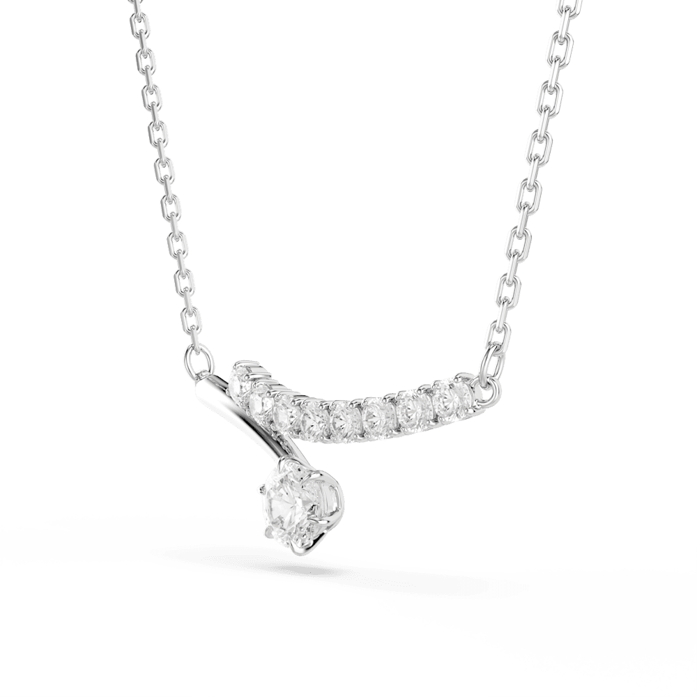 Collana Swarovski Matrix Taglio Round Bianca Placcata Rodio