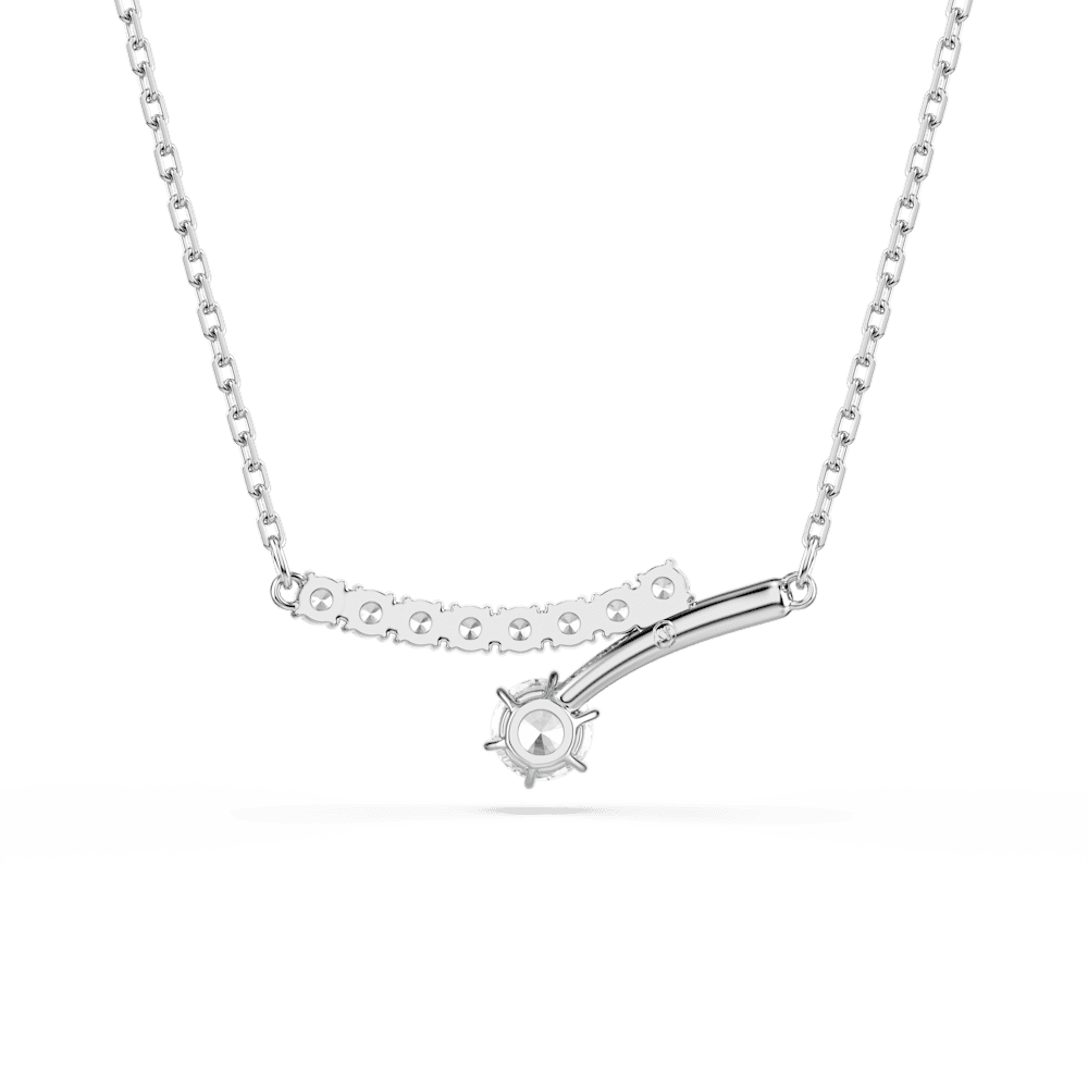 Collana Swarovski Matrix Taglio Round Bianca Placcata Rodio