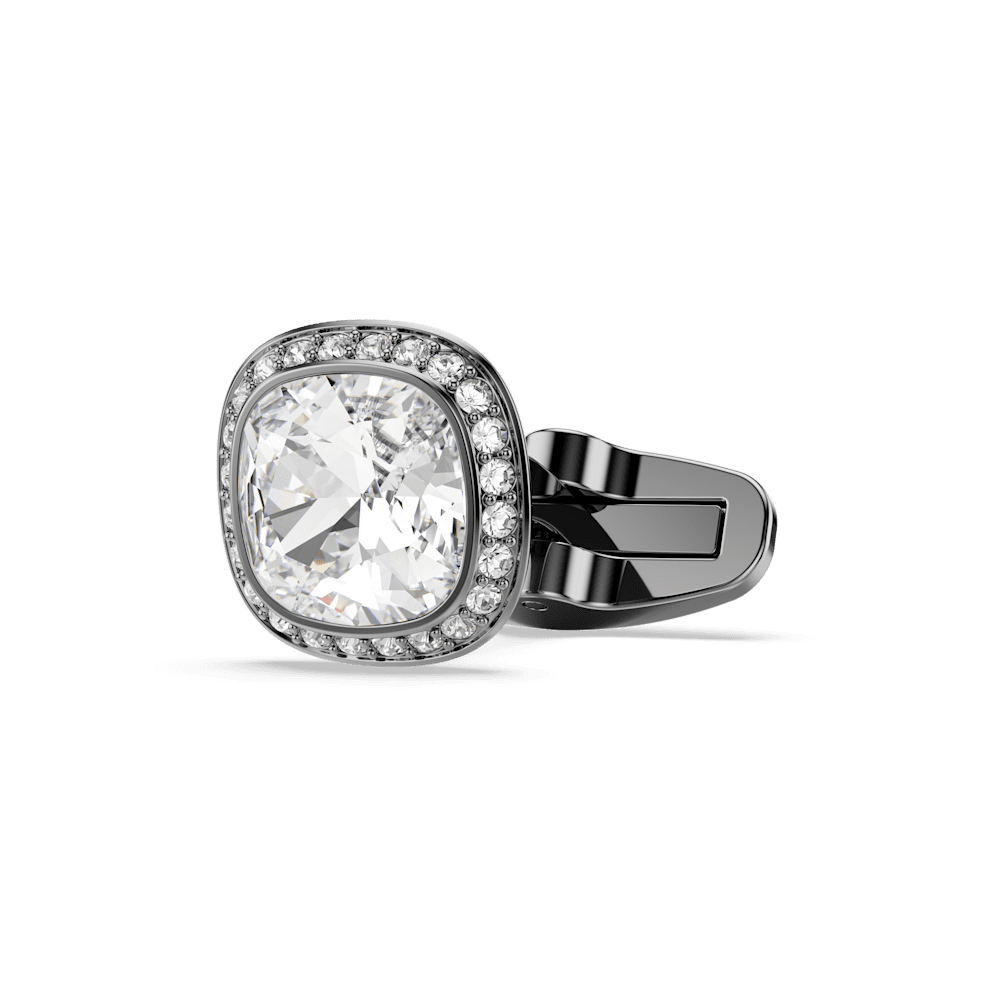 Gemelli Swarovski Una Angelic Taglio Cushion Bianchi Placcato Rutenio