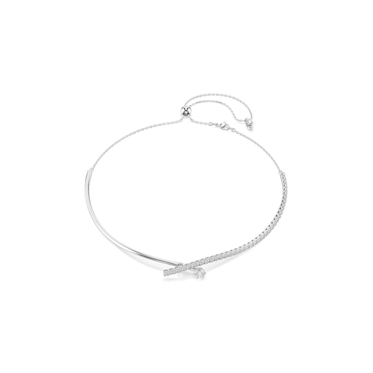 Collana Swarovski Matrix Taglio Round Bianca Placcata Rodio