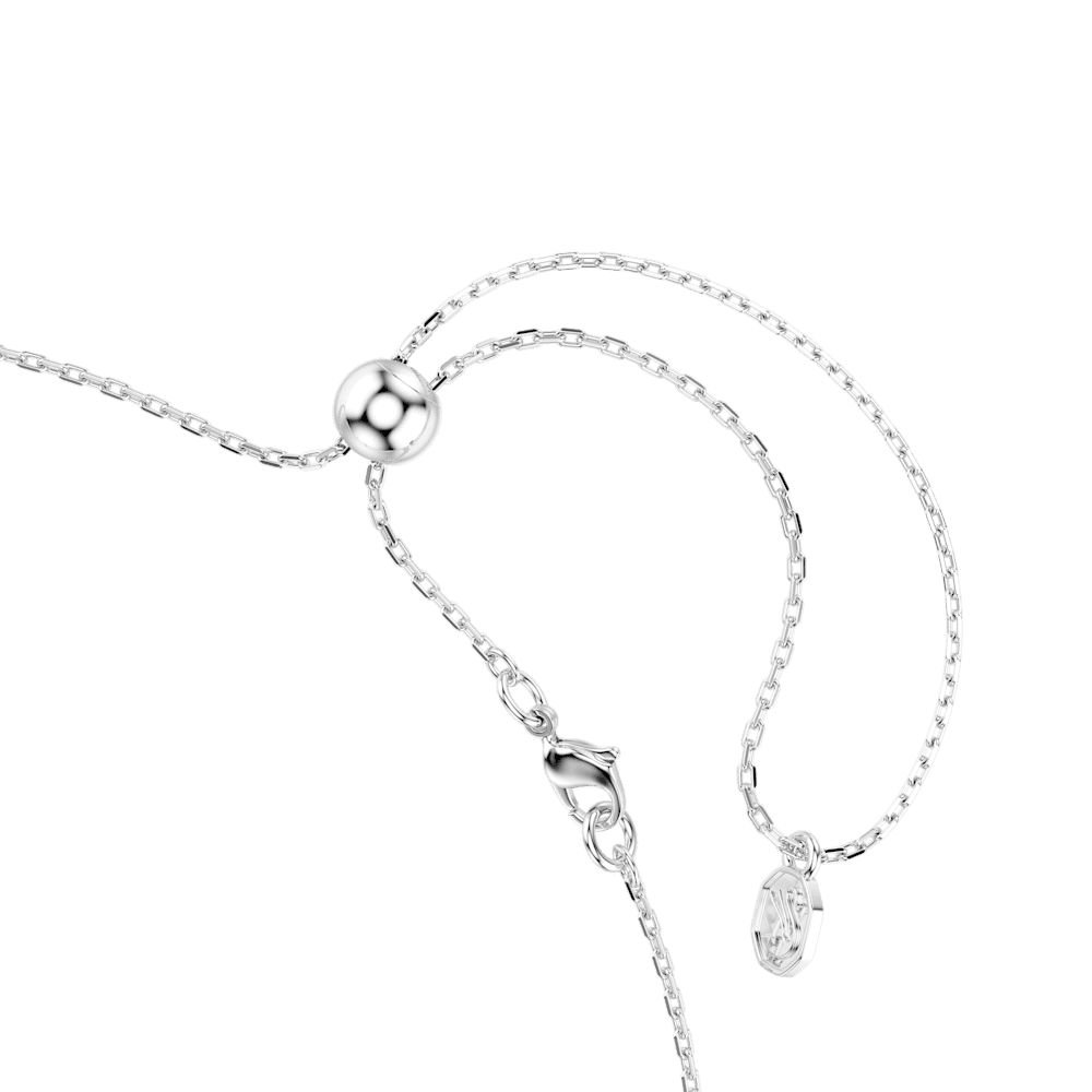 Collana Swarovski Matrix Taglio Round Bianca Placcata Rodio
