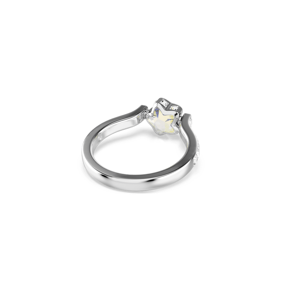 Anello Swarovski Chroma Taglio misto Stella Bianco Placcato rodio - Misura 50