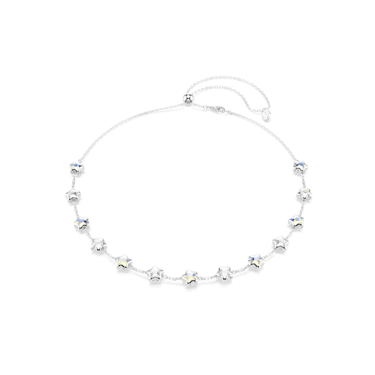 Collana Swarovski Chroma, Taglio misto, Stella, Bianca, Placcato rodio