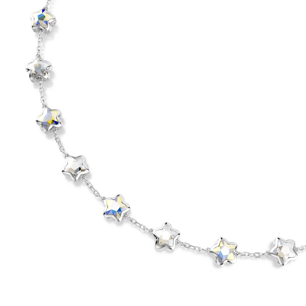 Collana Swarovski Chroma, Taglio misto, Stella, Bianca, Placcato rodio