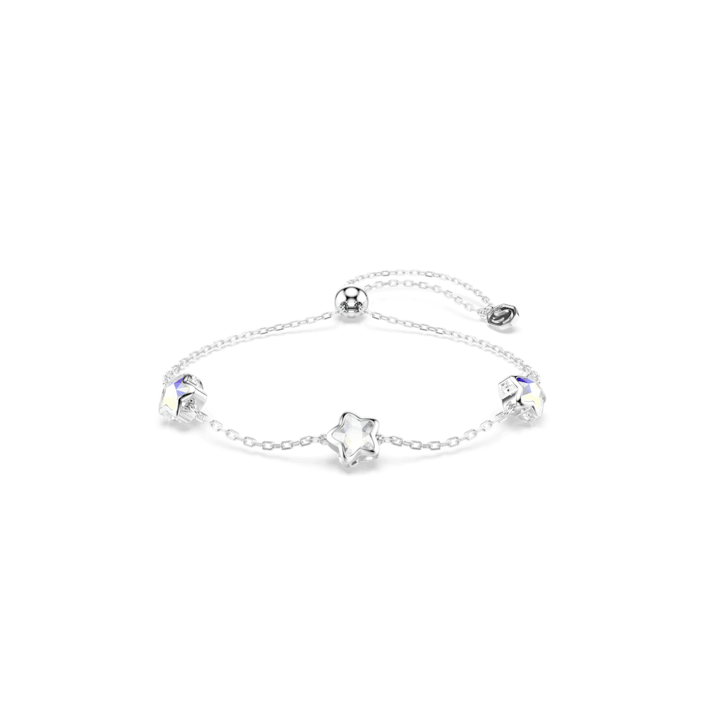 Braccialetto Swarovski Chroma, Stella, Bianco, Placcato rodio