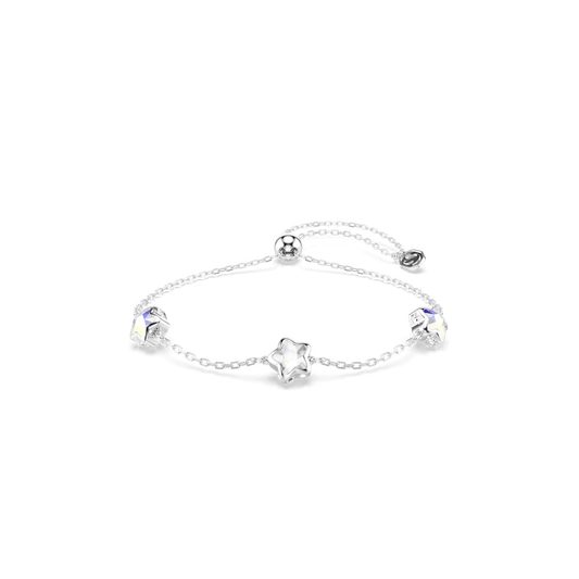 Braccialetto Swarovski Chroma, Stella, Bianco, Placcato rodio