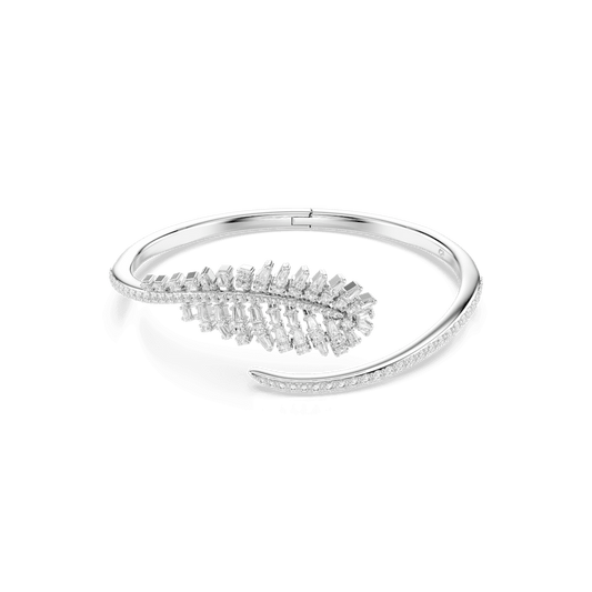 Bracciale Rigido Swarovski Vienna Taglio misto Piuma Bianco Placcato Rodio M
