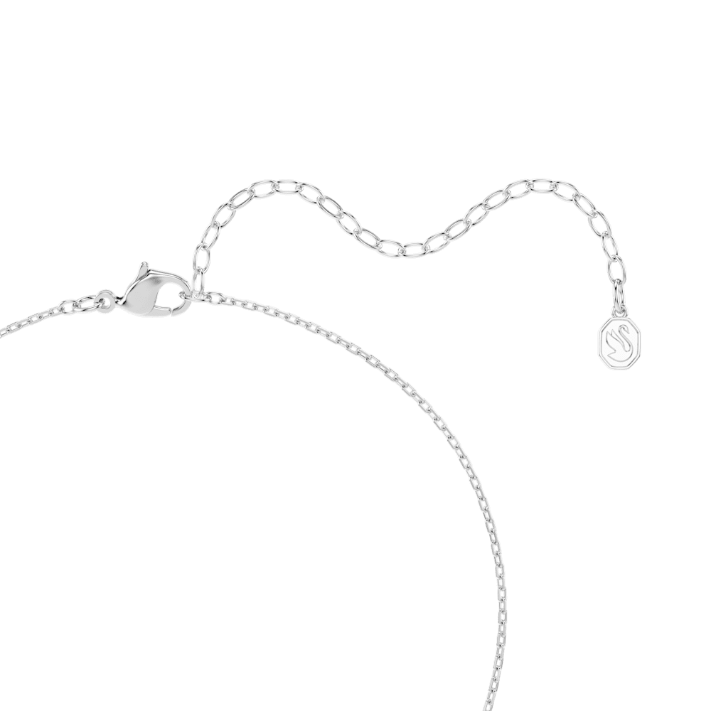 Set 2 Pezzi Swarovski Orecchini + Collana Una Angelic Taglio Cushion Bianco Placcato Rodio