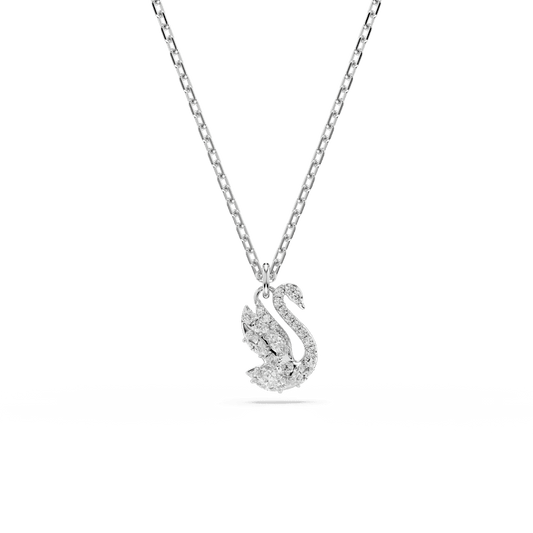 Collana Swarovski Swan Taglio misto Cigno Bianco Placcato Rodio