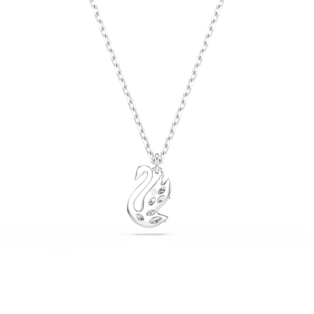 Collana Swarovski Swan Taglio misto Cigno Bianco Placcato Rodio