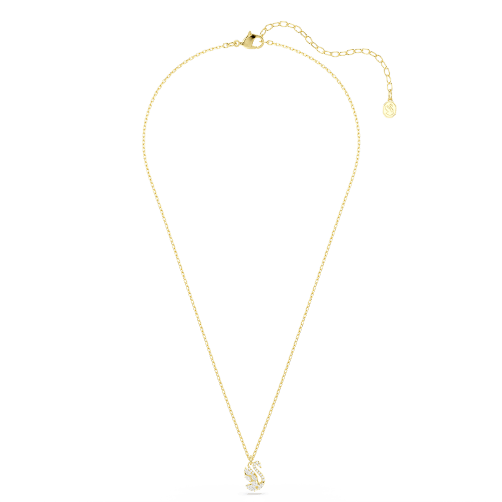 Collana Swarovski Swan Taglio misto Cigno Bianco Finitura oro 18 Kt
