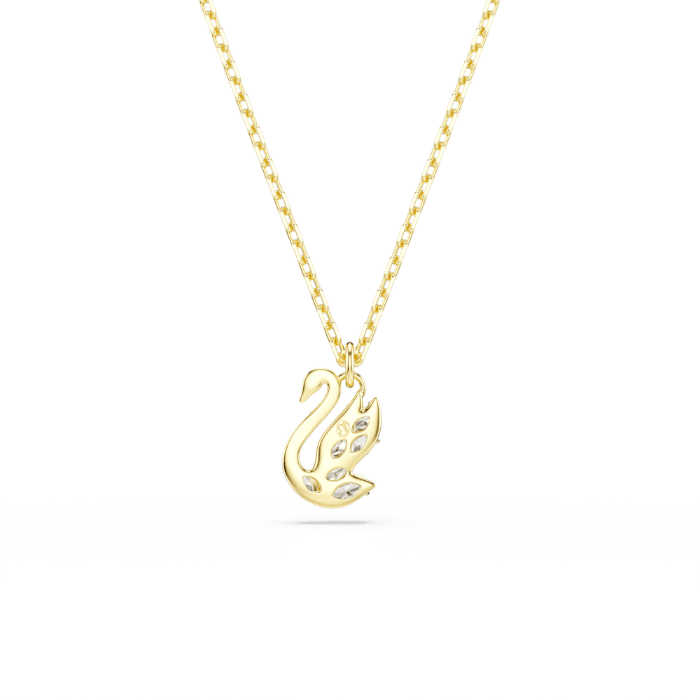 Collana Swarovski Swan Taglio misto Cigno Bianco Finitura oro 18 Kt