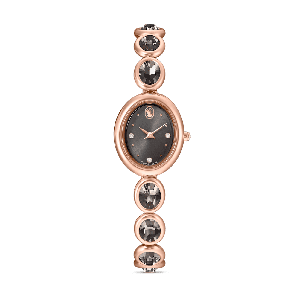 Orologio Swarovski Imber oval Bracciale di metallo Nero Finitura in tono oro rosa