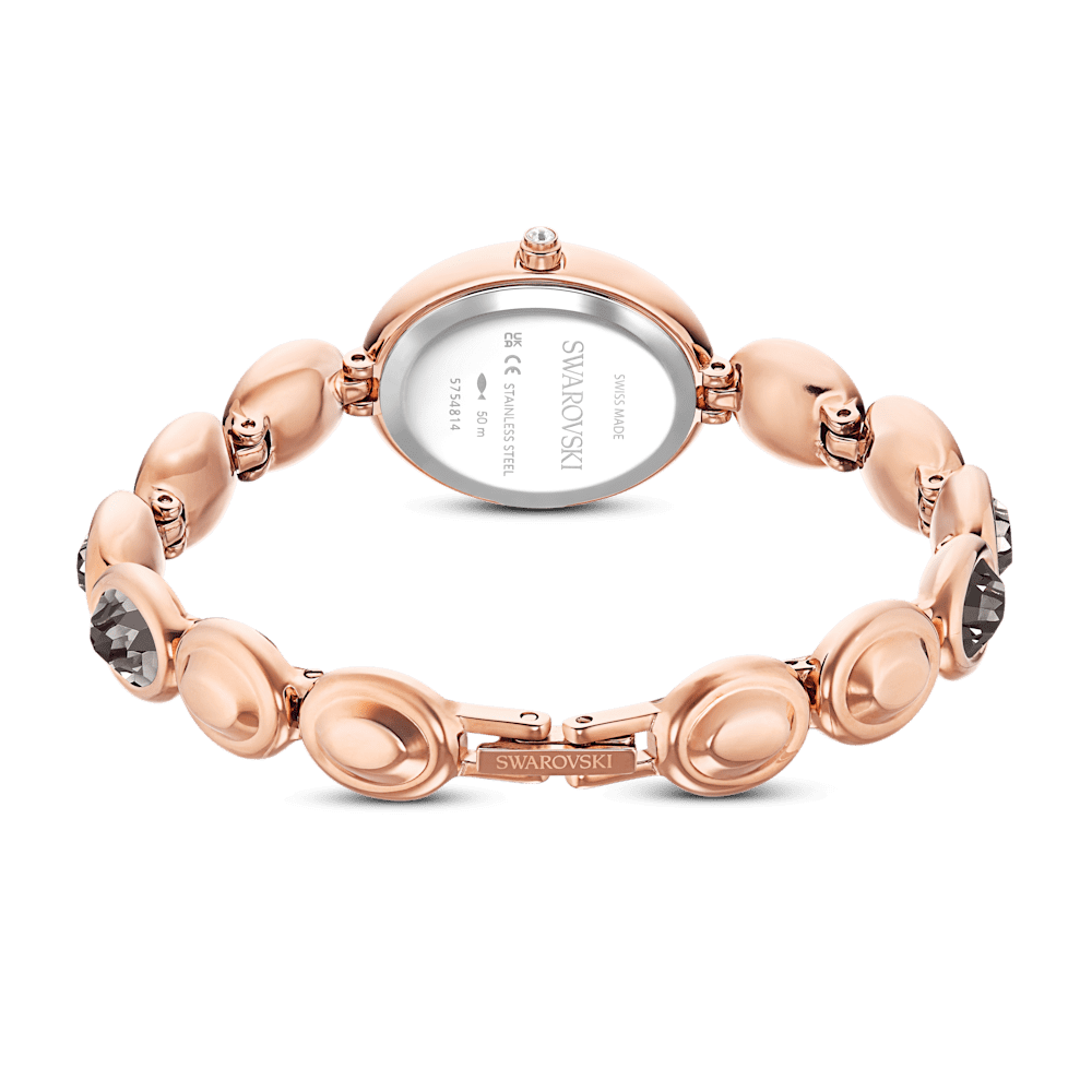 Orologio Swarovski Imber oval Bracciale di metallo Nero Finitura in tono oro rosa