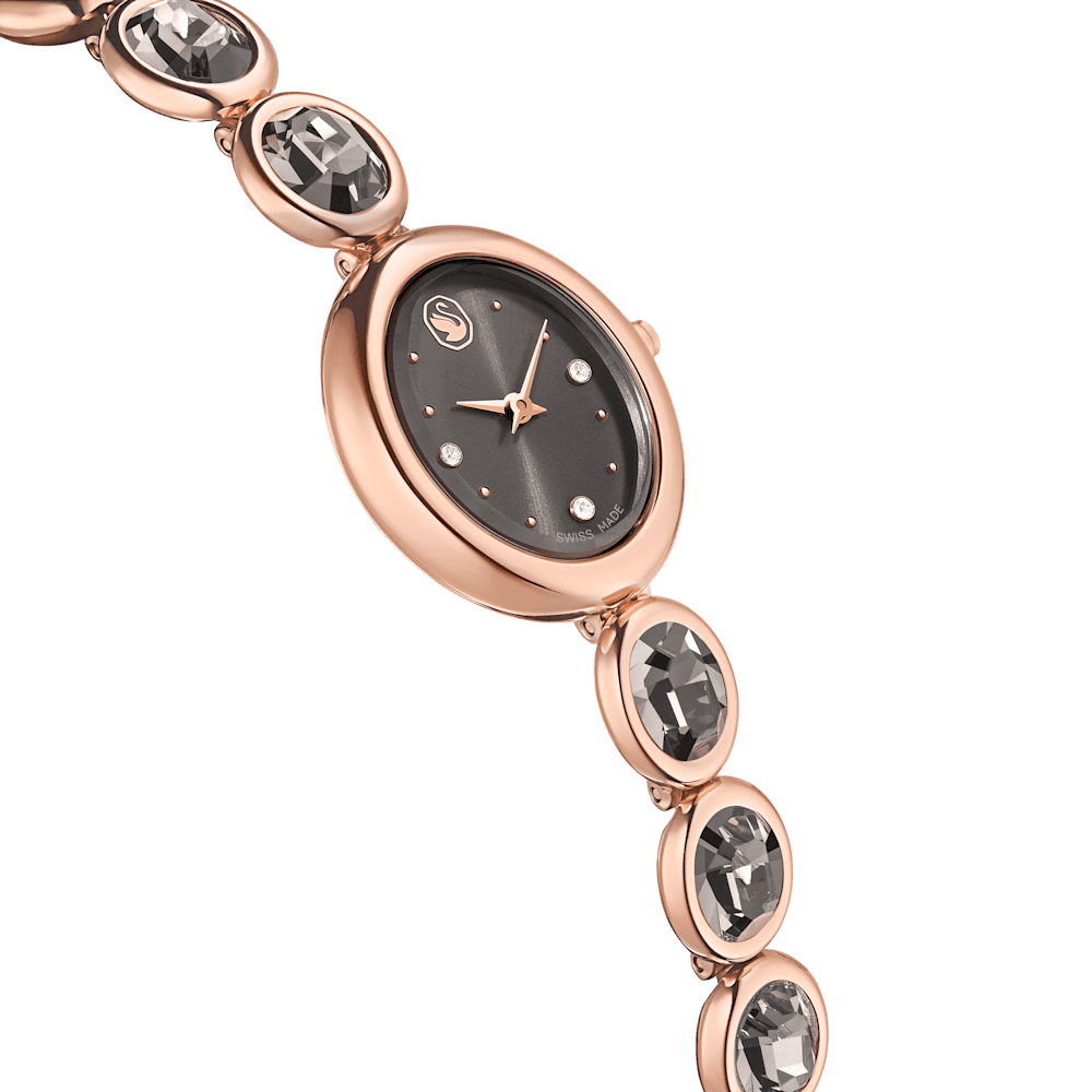 Orologio Swarovski Imber oval Bracciale di metallo Nero Finitura in tono oro rosa