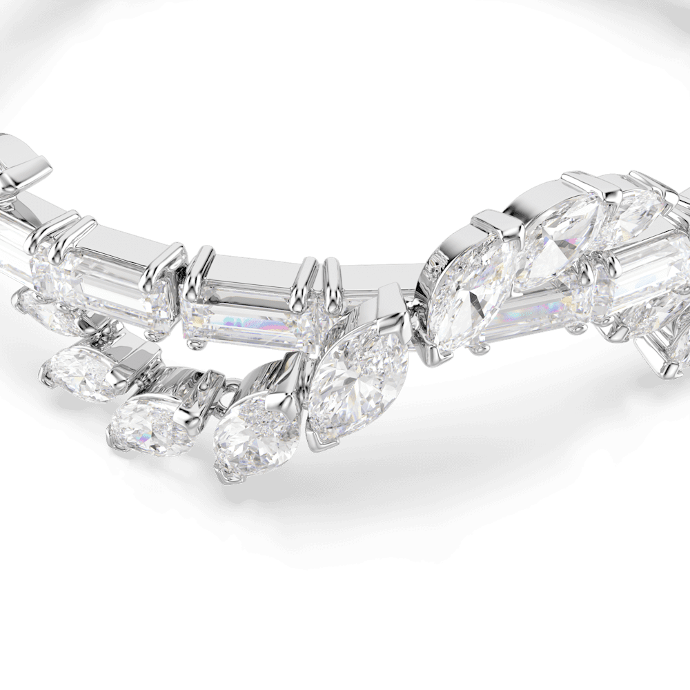 Bracciale Swarovski Mesmera Taglio misto Bianco Placcato Rodio