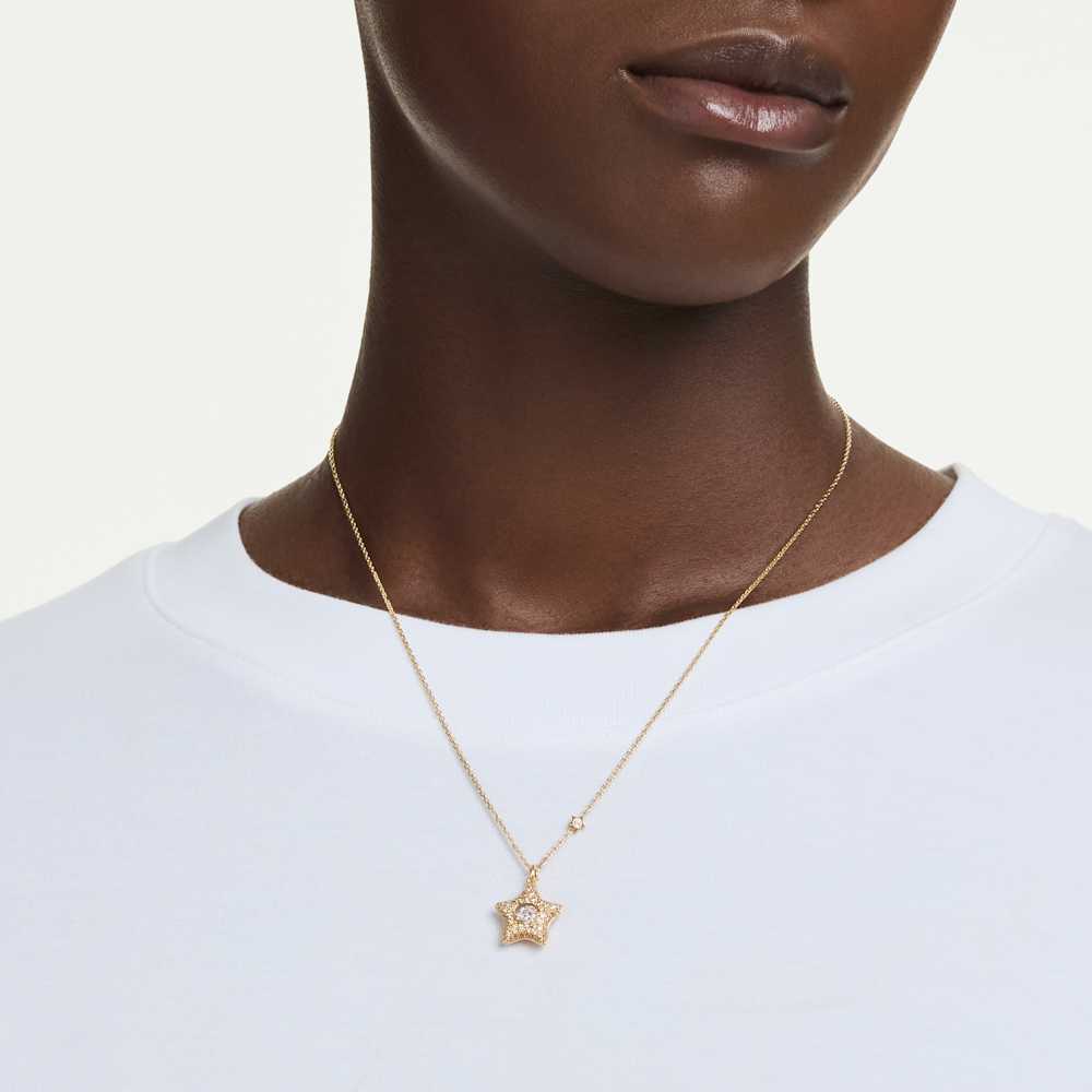 Collana Pendente Swarovski Sublima, Taglio Round, Stella, Bianco, Finitura oro 18K