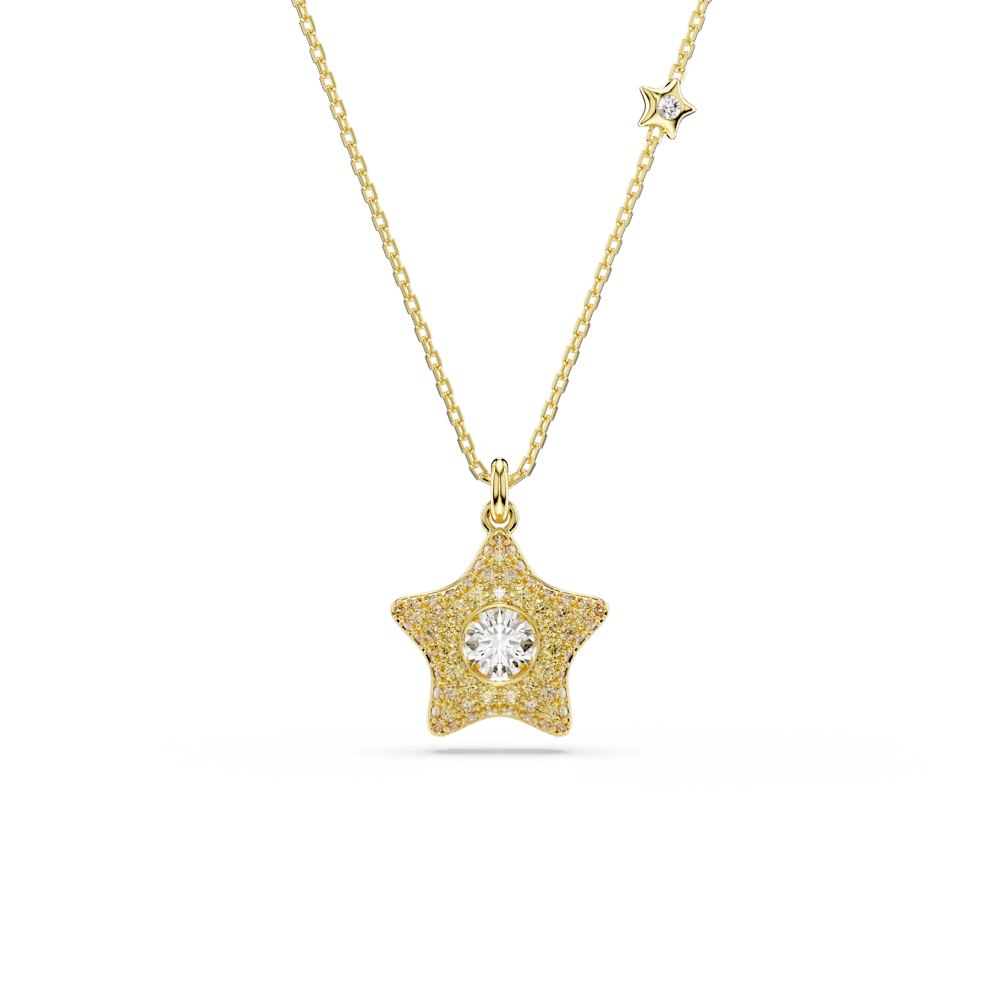 Collana Pendente Swarovski Sublima, Taglio Round, Stella, Bianco, Finitura oro 18K