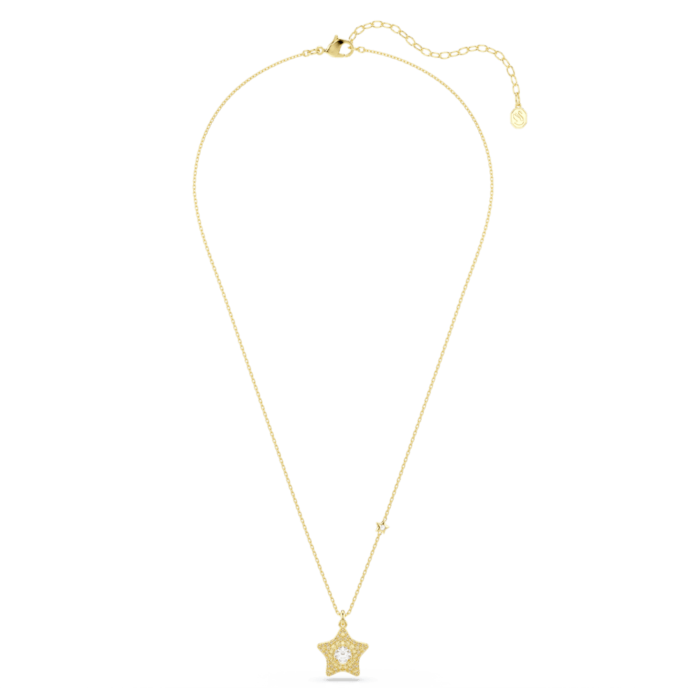 Collana Pendente Swarovski Sublima, Taglio Round, Stella, Bianco, Finitura oro 18K
