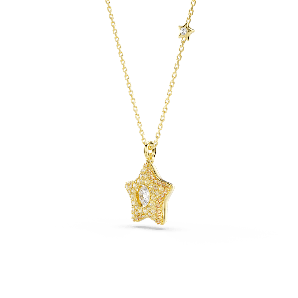 Collana Pendente Swarovski Sublima, Taglio Round, Stella, Bianco, Finitura oro 18K