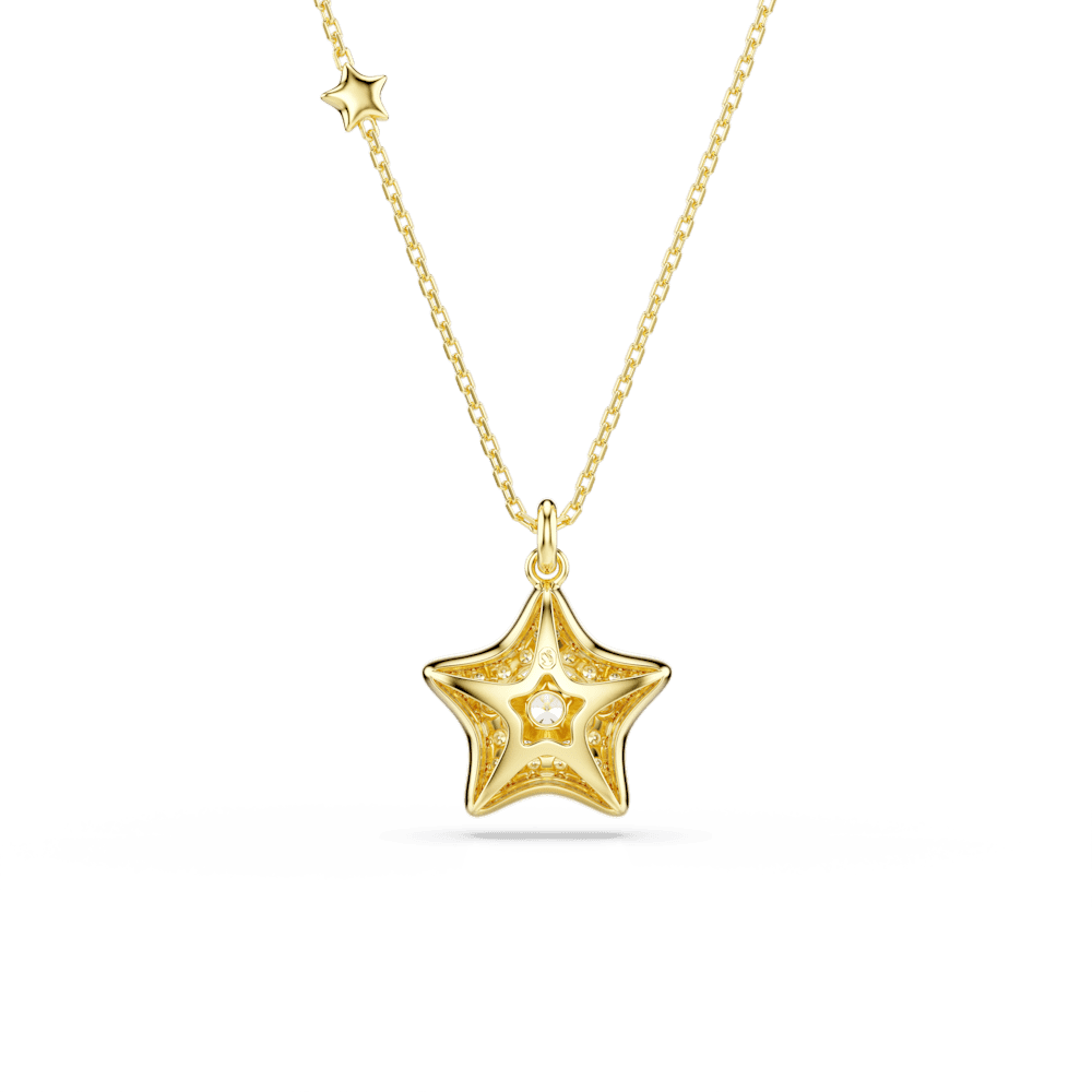 Collana Pendente Swarovski Sublima, Taglio Round, Stella, Bianco, Finitura oro 18K