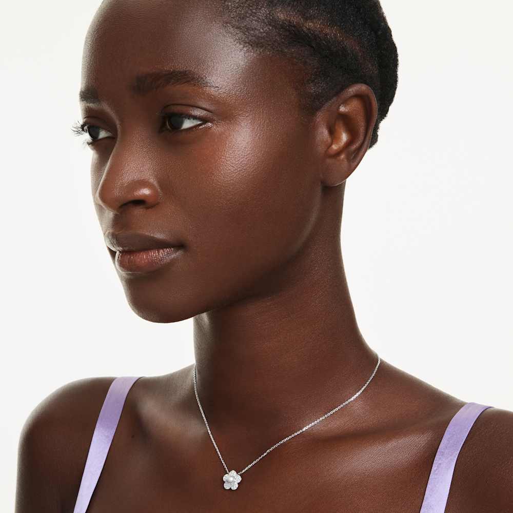 Pendente Ariana Grande x Swarovski Crystal Pearl Fiore Placcato rodio