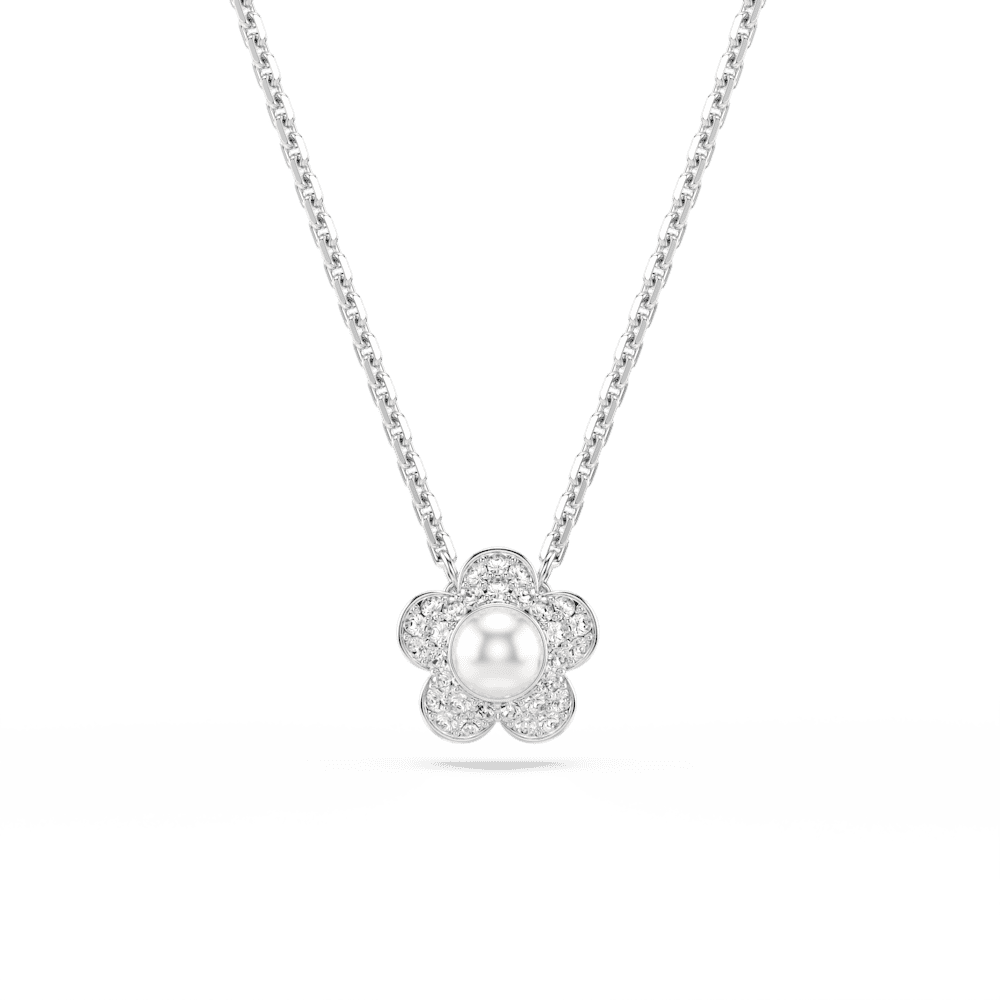 Pendente Ariana Grande x Swarovski Crystal Pearl Fiore Placcato rodio
