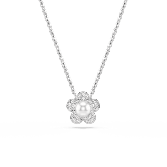 Pendente Ariana Grande x Swarovski Crystal Pearl Fiore Placcato rodio