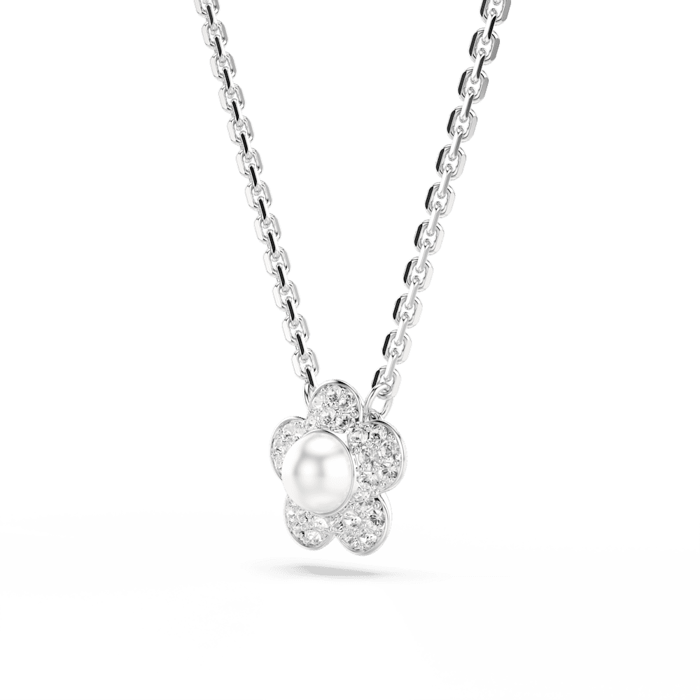 Pendente Ariana Grande x Swarovski Crystal Pearl Fiore Placcato rodio