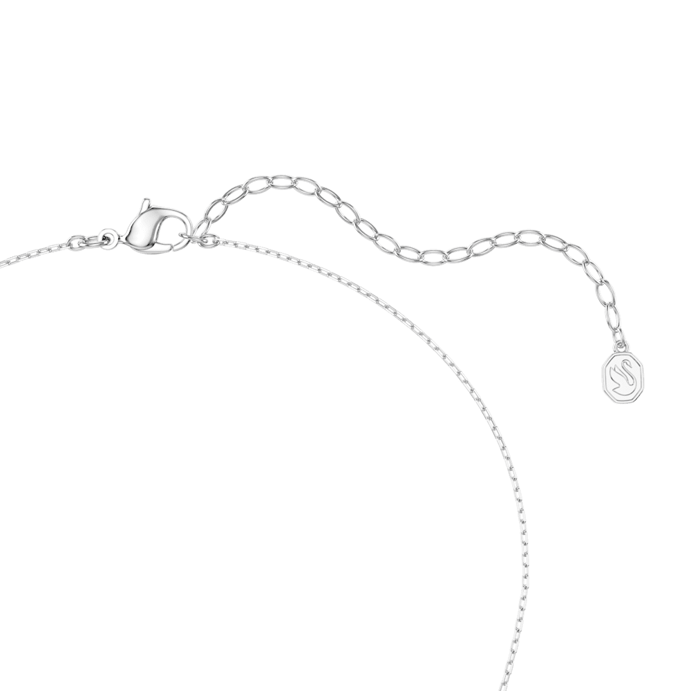 Collana con Pendente Swarovski Vienna Taglio misto Piuma Bianco Placcato Rodio