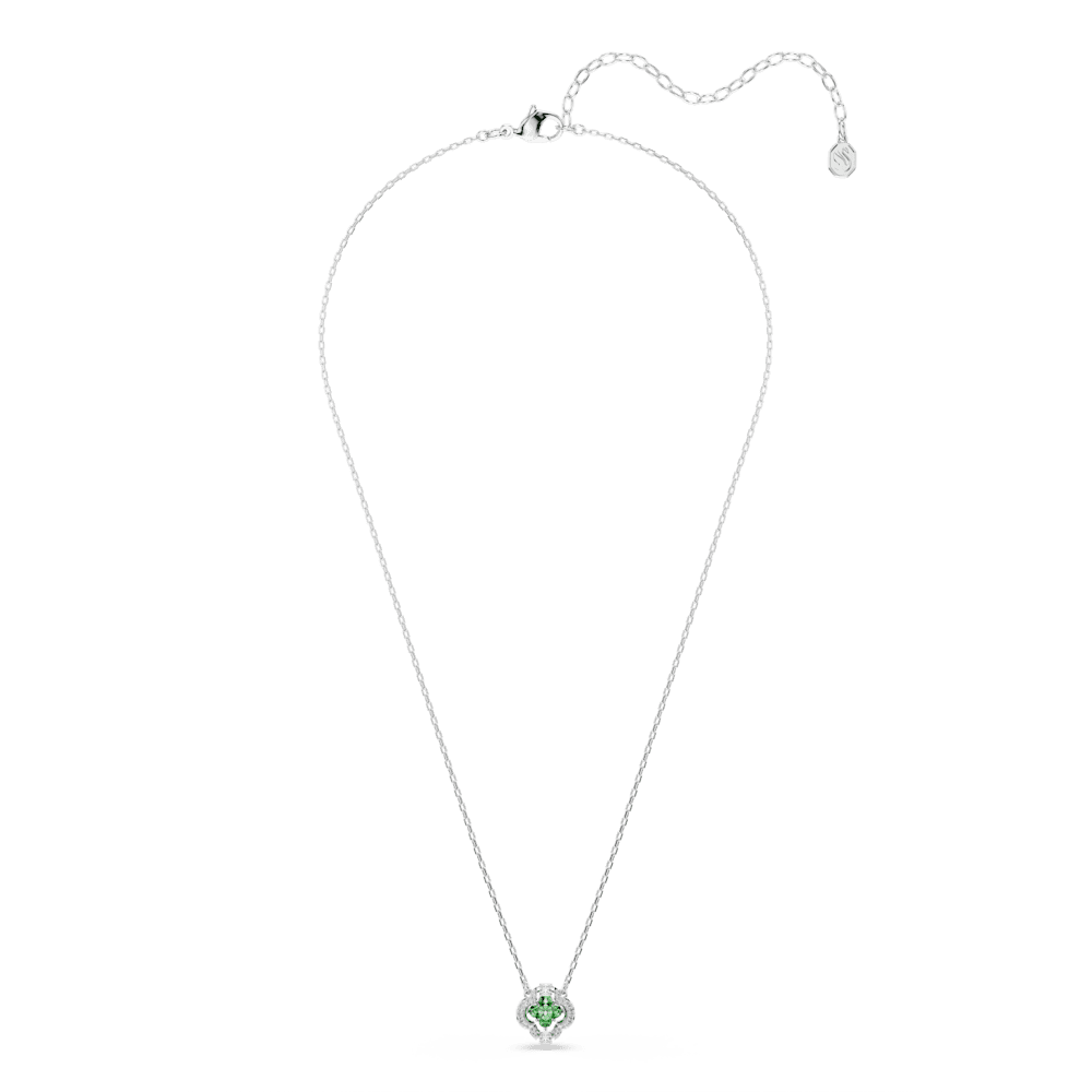 Collana Pendente Swarovski Una Angelic, Taglio misto, Verde, Placcato rodio