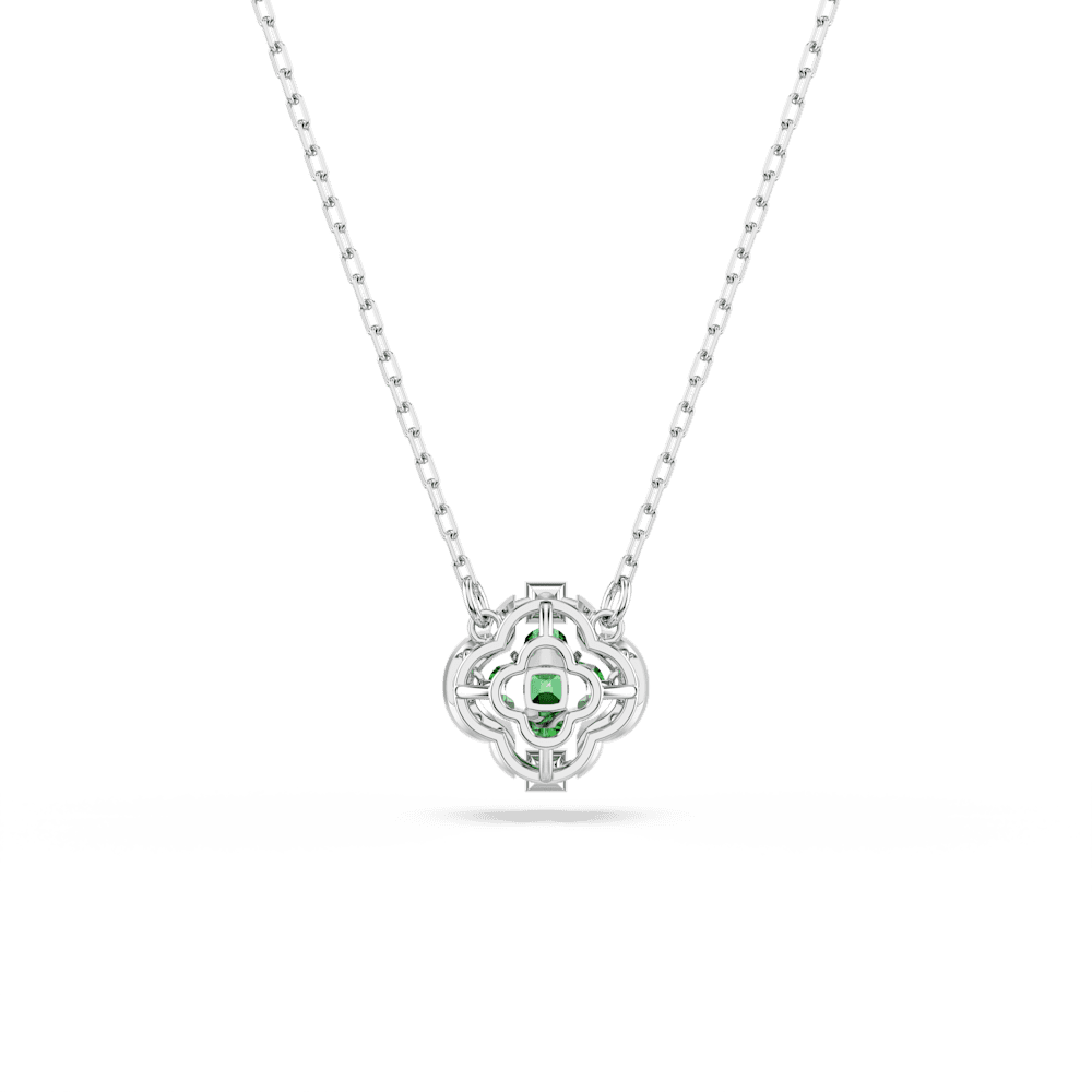 Collana Pendente Swarovski Una Angelic, Taglio misto, Verde, Placcato rodio