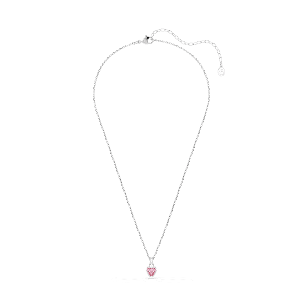 Collana con Pendente Swarovski Chroma, Taglio misto, Rosa, Placcato rodio