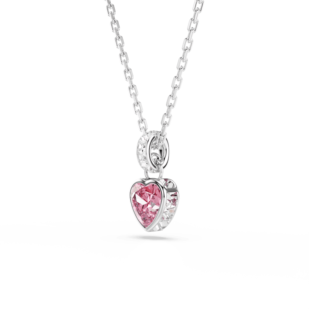 Collana con Pendente Swarovski Chroma, Taglio misto, Rosa, Placcato rodio