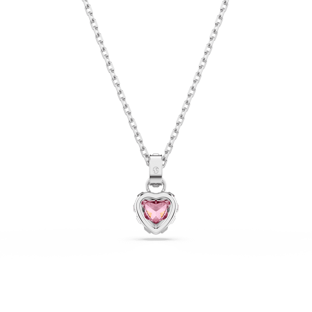 Collana con Pendente Swarovski Chroma, Taglio misto, Rosa, Placcato rodio