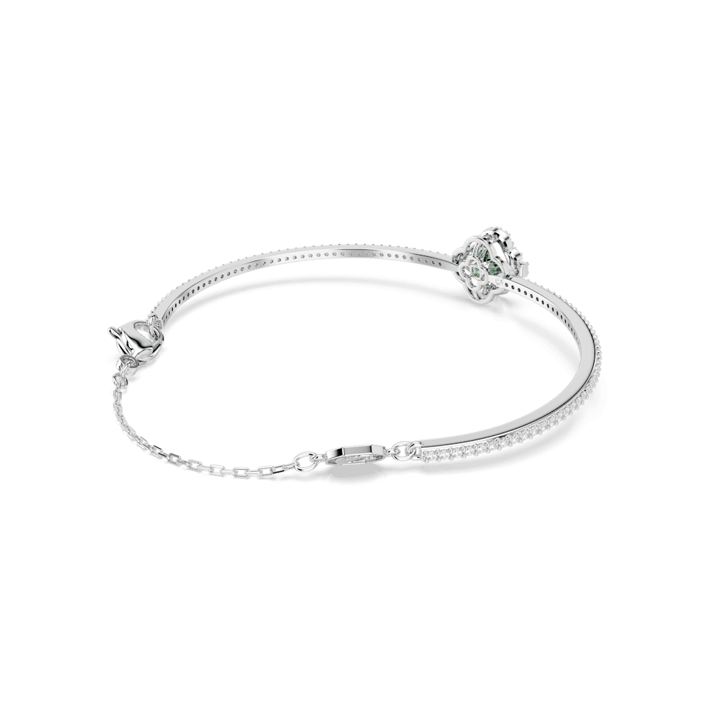 Bracciale Rigido Swarovski Una Angelic, Taglio misto, Verde, Placcato rodio