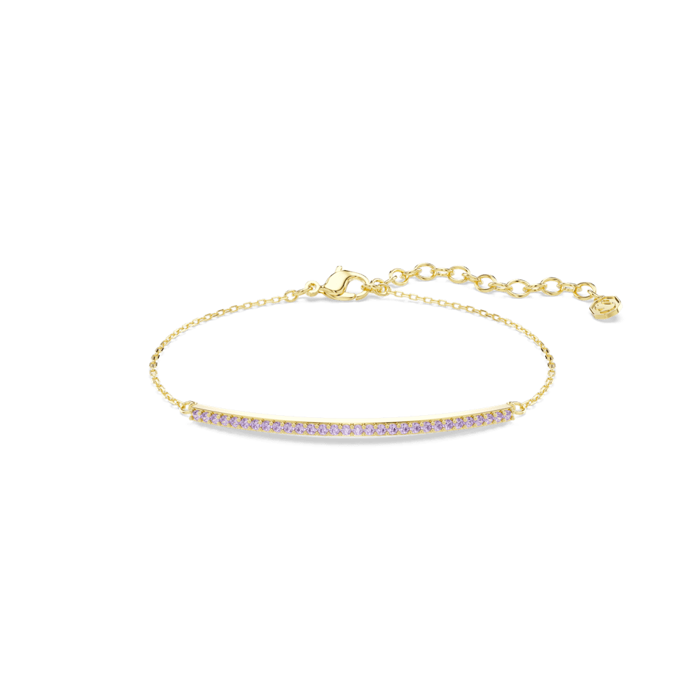 Braccialetto Swarovski Only, Taglio Round, Viola, Finitura oro 18K