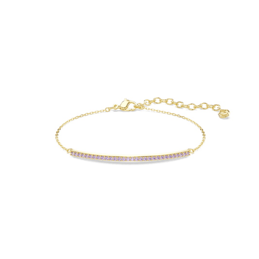 Braccialetto Swarovski Only, Taglio Round, Viola, Finitura oro 18K