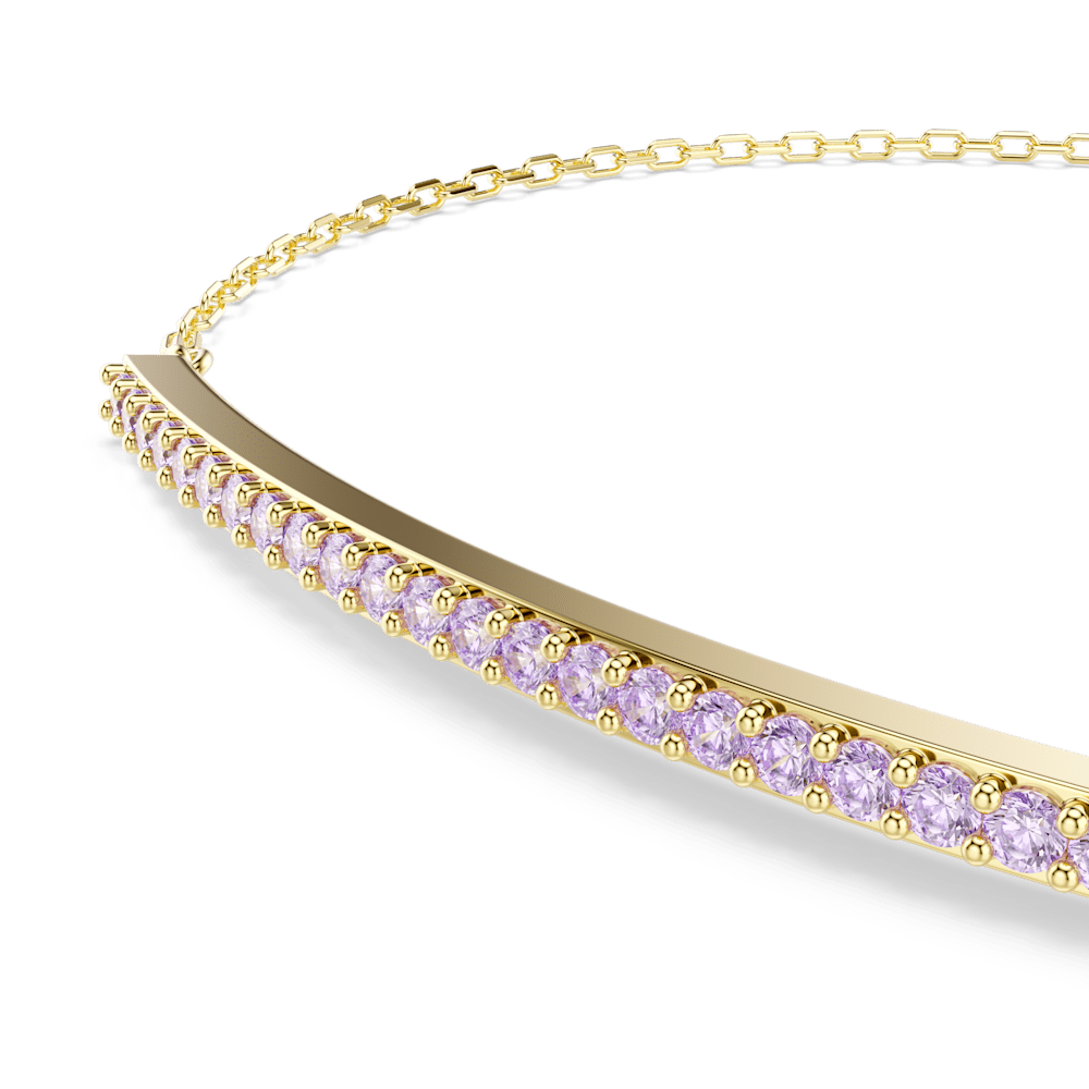 Braccialetto Swarovski Only, Taglio Round, Viola, Finitura oro 18K