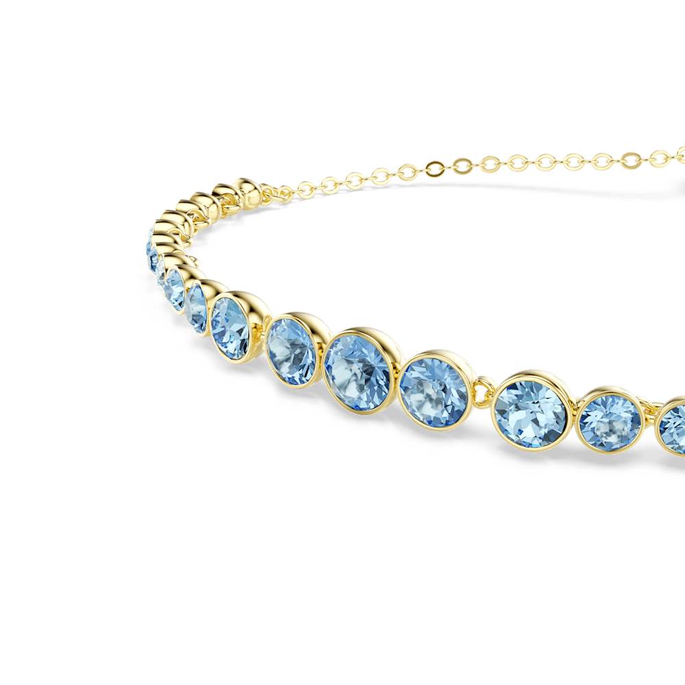 Braccialetto Swarovski Imber, Taglio Round, Blu, Finitura oro 18K
