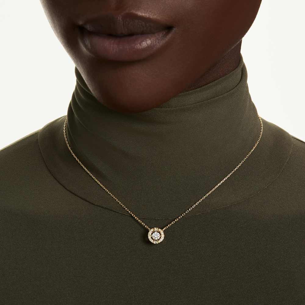 Collana con Pendente Swarovski Una Angelic, Taglio misto, Bianco, Finitura oro 18K