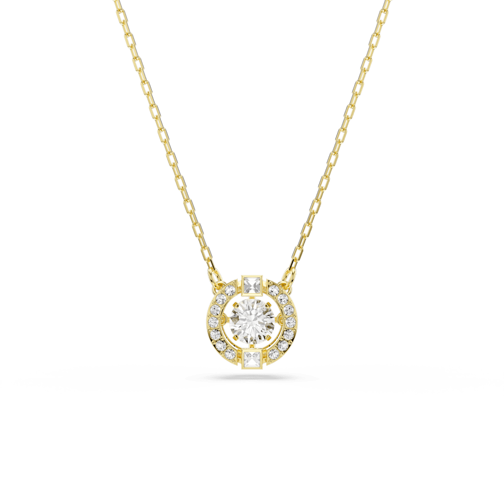 Collana con Pendente Swarovski Una Angelic, Taglio misto, Bianco, Finitura oro 18K