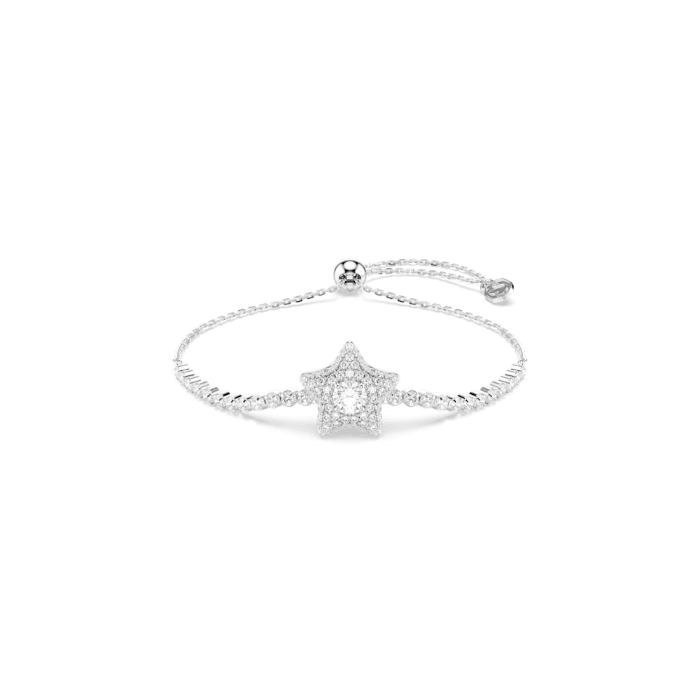 Braccialetto Swarovski  Sublima, Taglio Round, Stella, Bianco, Placcato rodio