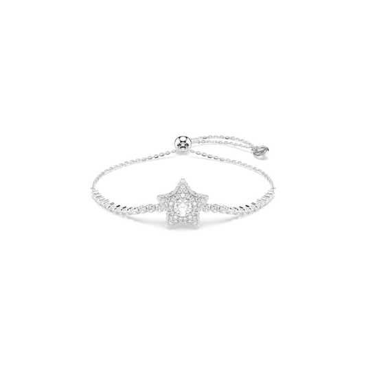 Braccialetto Swarovski  Sublima, Taglio Round, Stella, Bianco, Placcato rodio