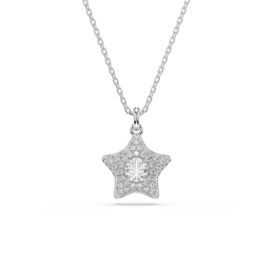 Pendente Swarovski Sublima, Taglio Round, Stella, Bianco, Placcato rodio