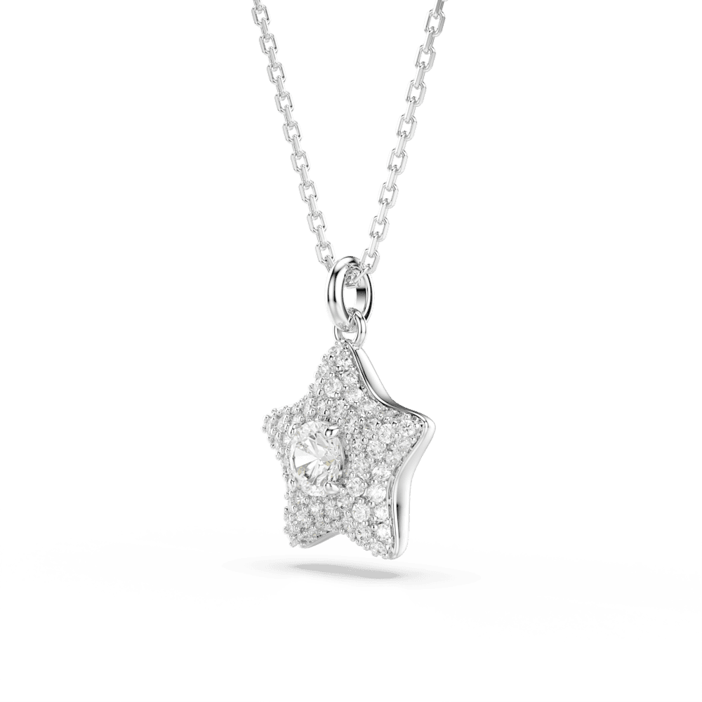 Pendente Swarovski Sublima, Taglio Round, Stella, Bianco, Placcato rodio