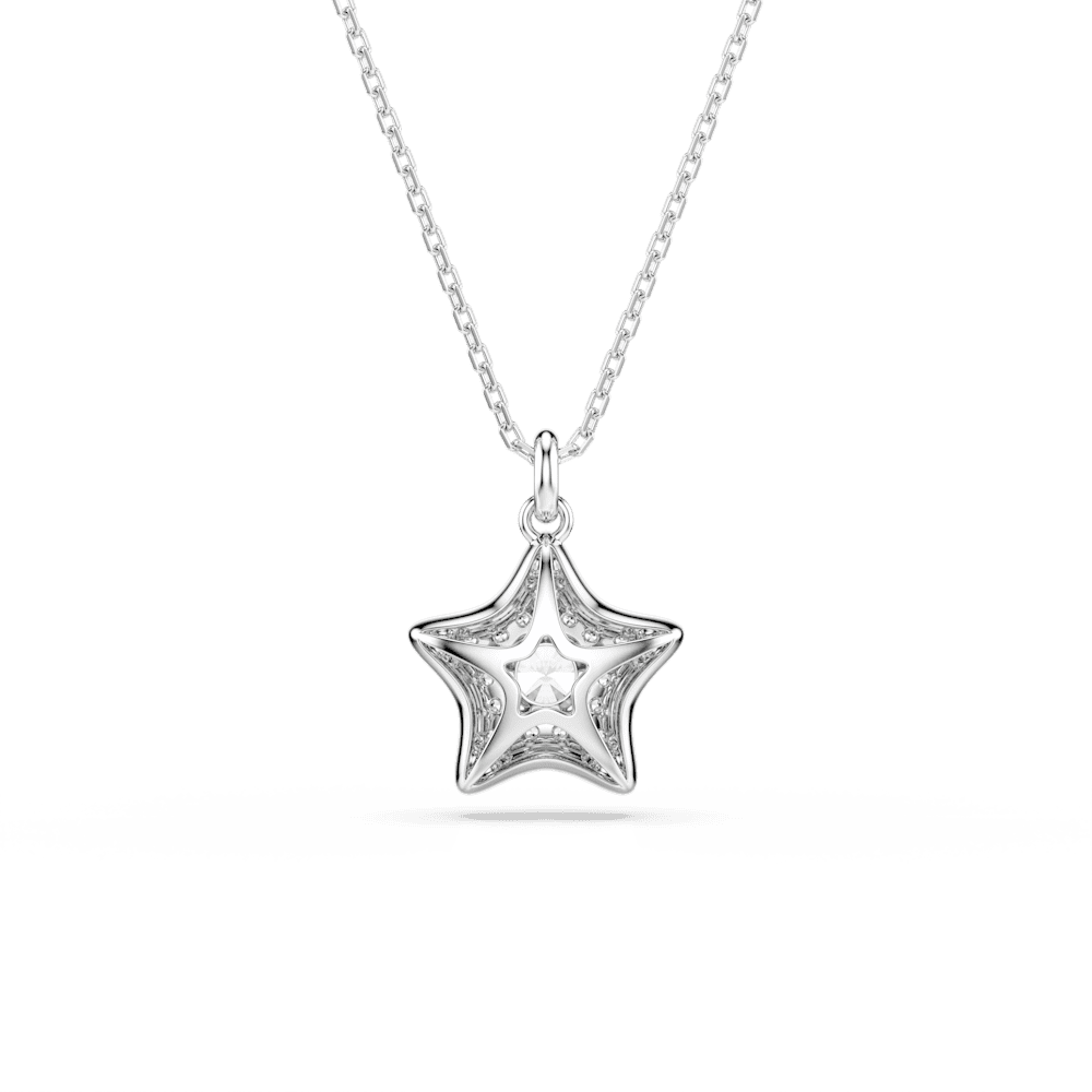 Pendente Swarovski Sublima, Taglio Round, Stella, Bianco, Placcato rodio