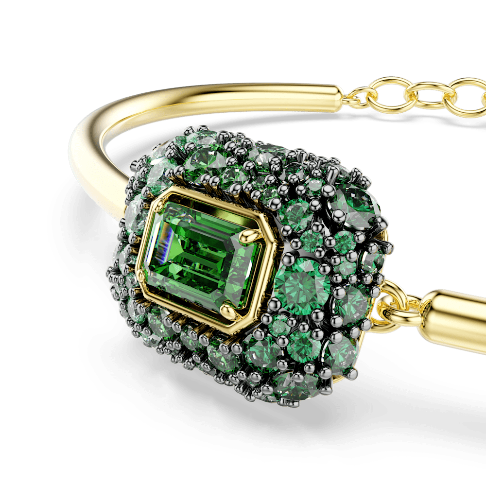 Bracciale rigido  Swarovski Sublima Taglio ottagonale Verde Finitura oro 18K