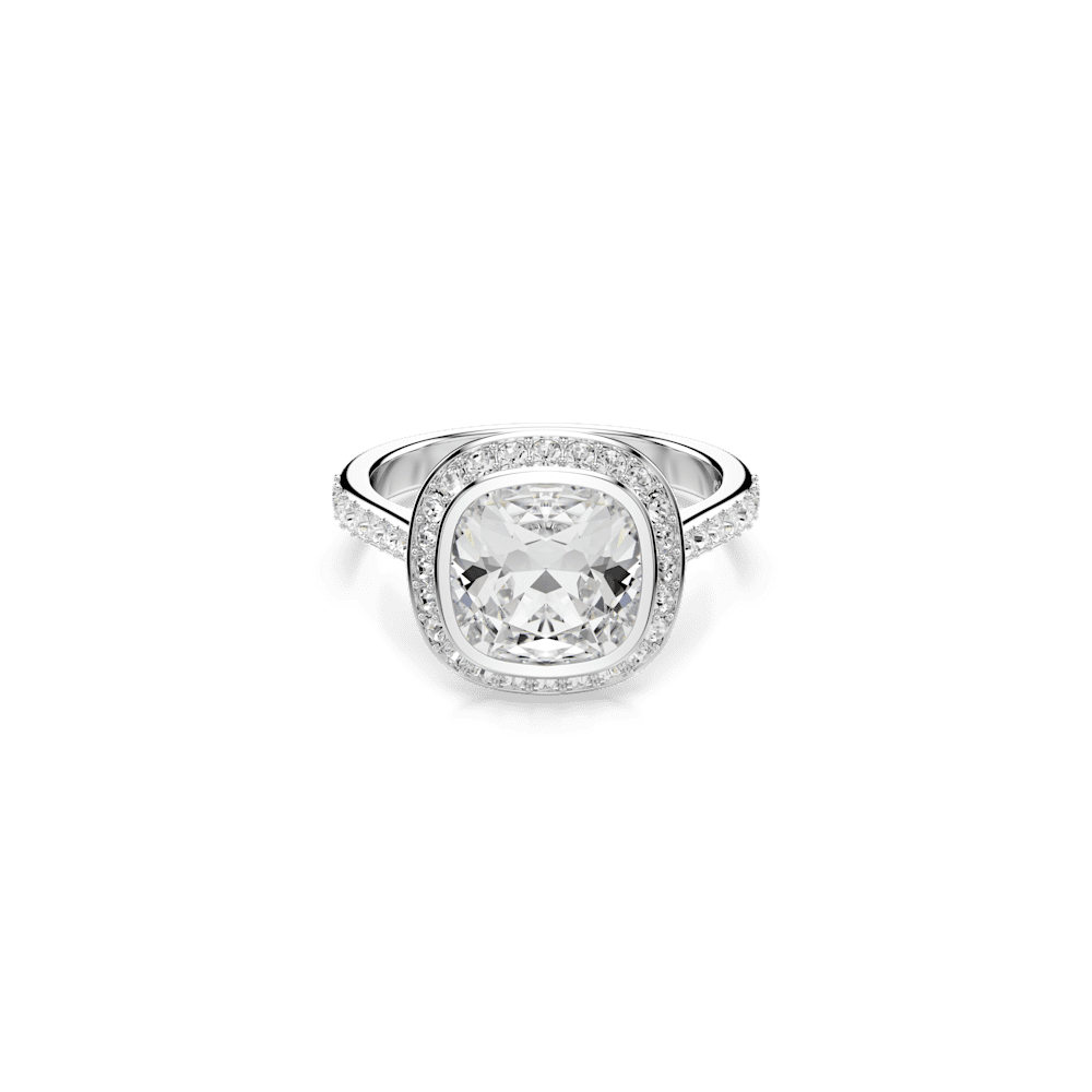 Anello Swarovski Halo Una Angelic Taglio Cushion Bianco - Misura 58