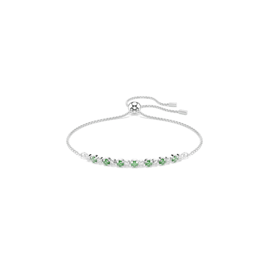 Braccialetto Swarovski Matrix, Taglio Round, Verde, Placcato rodio